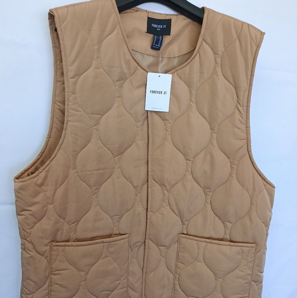 Forever 21 Tan Quilted Insulated Vest